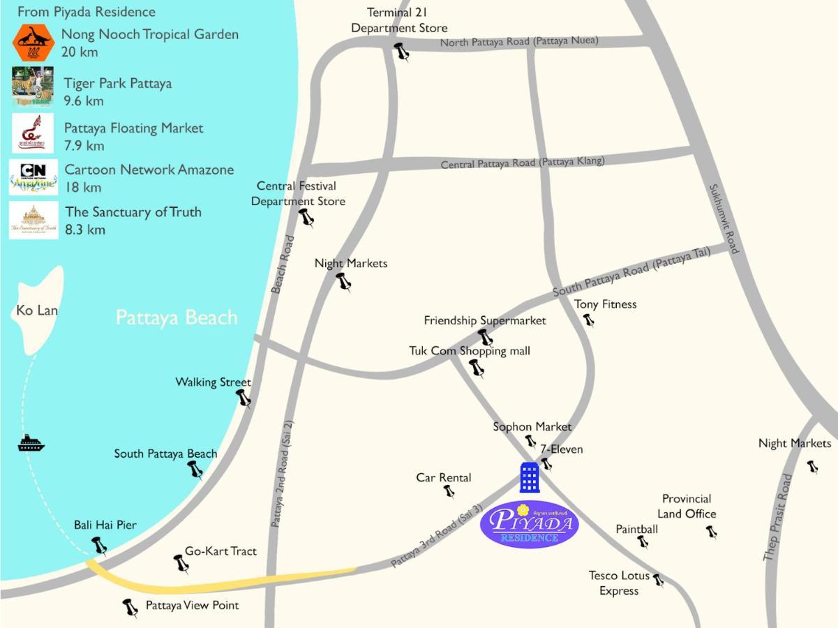 Piyada Residence By Techotels - Guest Friendly - Near To Beach, Famous Walking Street - Night Clubs , Bars & Discos Pattaya Exteriör bild